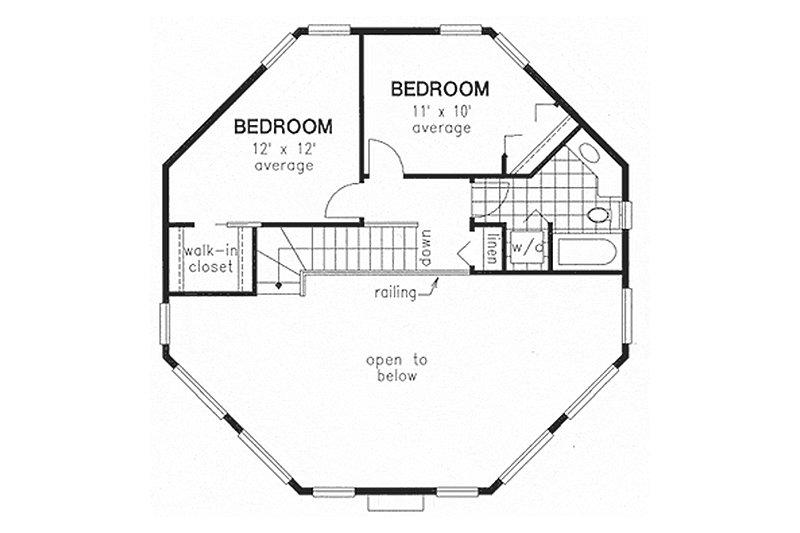House Plan Design - Floor Plan - Upper Floor for Country House Plan #18-296 - 3 bed, 2 bath