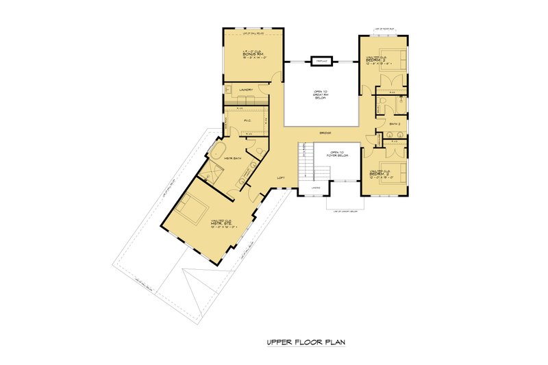 House Blueprint - Floor Plan - Upper Floor for Farmhouse House Plan #1066-251 - 3 bed, 3 bath