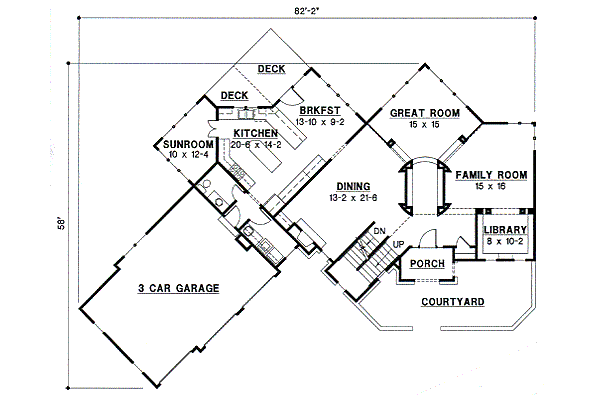 European Floor Plan - Main Floor Plan #67-574