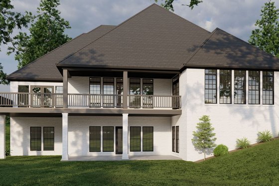 Exterior - Rear Elevation 2 for Traditional House Plan #923-343 - 5 bed, 4.5 bath