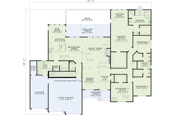 Floor Plan - Main Floor for European House Plan #17-2349 - 5 bed, 3.5 bath
