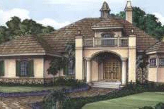 Exterior - Front Elevation for European House Plan #115-169 - 3 bed, 3 bath