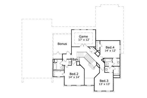 Floor Plan - Upper Floor for Traditional House Plan #411-768 - 4 bed, 3.5 bath