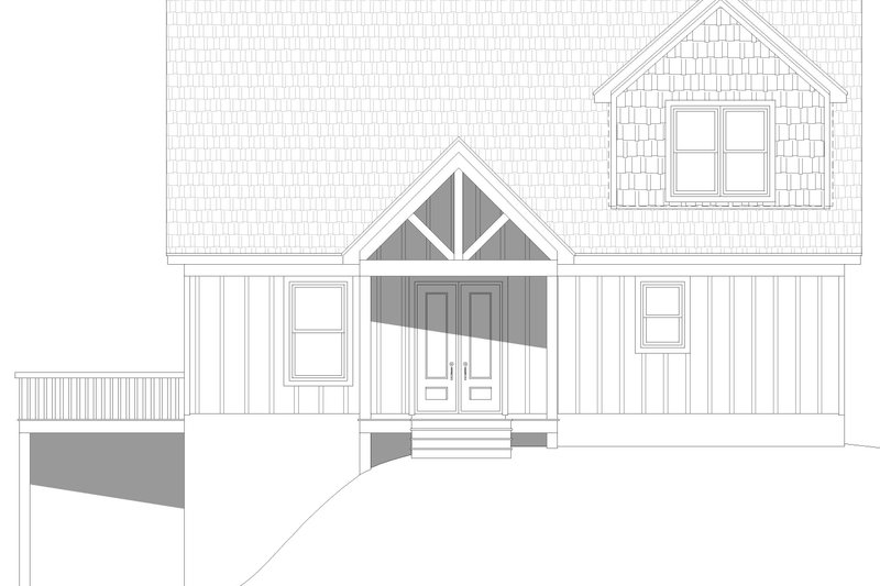 House Design - Exterior - Front Elevation 3 for Southern House Plan #932-795 - 3 bed, 2.5 bath
