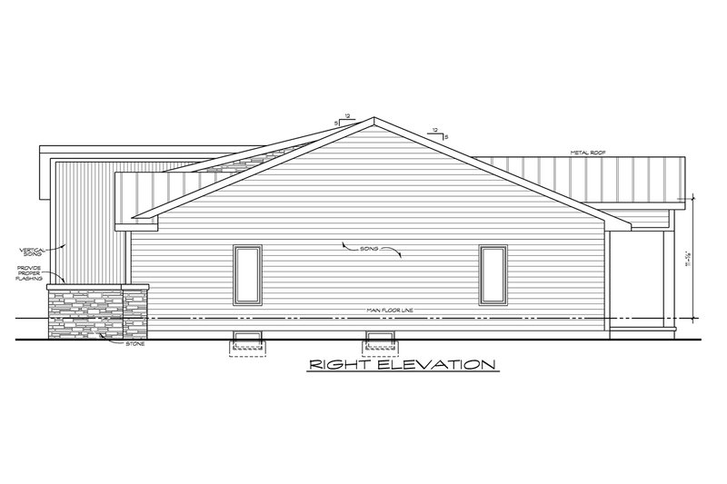 House Blueprint - Exterior - Other Elevation 1 for Contemporary House Plan #20-2579 - 3 bed, 2 bath