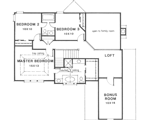 Traditional Floor Plan - Upper Floor Plan #129-149