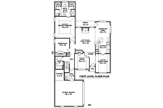 Floor Plan - Main Floor for European House Plan #81-816 - 2 bed, 2 bath