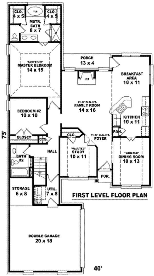Floor Plan - Main Floor for European House Plan #81-816 - 2 bed, 2 bath