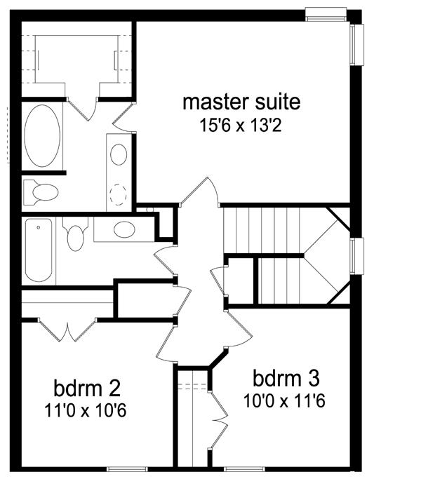 Craftsman Floor Plan - Upper Floor Plan #84-500