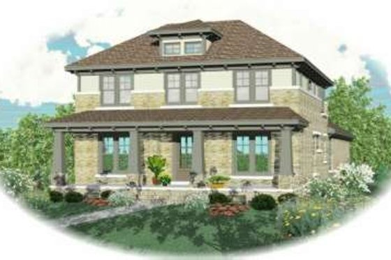 Exterior - Front Elevation for Bungalow House Plan #81-439 - 3 bed, 3 bath