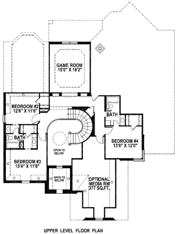 European Floor Plan - Upper Floor Plan #141-207