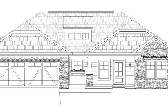 Exterior - Front Elevation 3 for Craftsman House Plan #932-171 - 3 bed, 2 bath