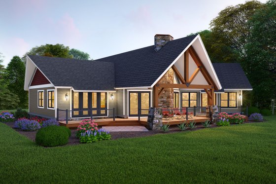 Exterior - Rear Elevation for Country House Plan #932-1275 - 3 bed, 2 bath