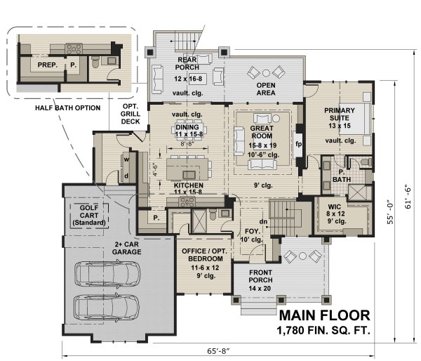 Home Plan - Farmhouse Floor Plan - Main Floor Plan #51-1449