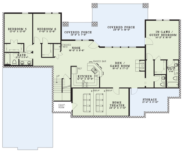 Dream House Plan - Craftsman Floor Plan - Lower Floor Plan #17-3322