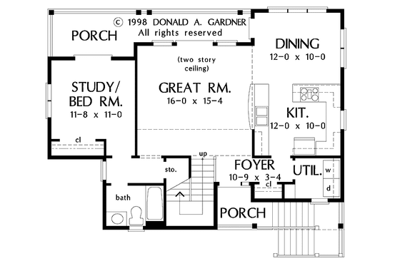 Floor Plan - Main Floor for Craftsman House Plan #929-419 - 3 bed, 3 bath