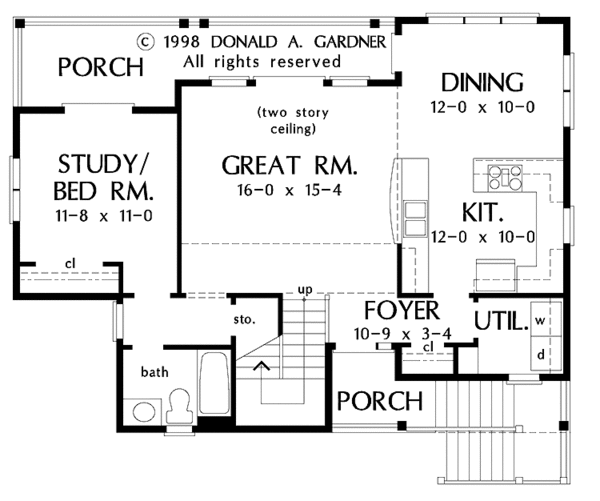 House Plan Design - Craftsman Floor Plan - Main Floor Plan #929-419