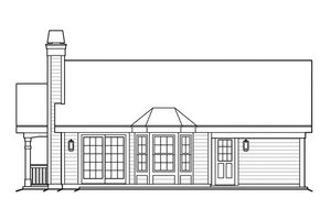 Exterior - Rear Elevation for Cottage House Plan #57-347 - 1 bed, 1 bath