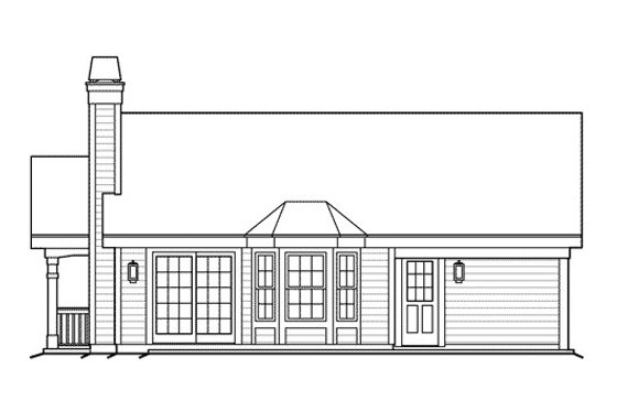 Exterior - Rear Elevation for Cottage House Plan #57-347 - 1 bed, 1 bath