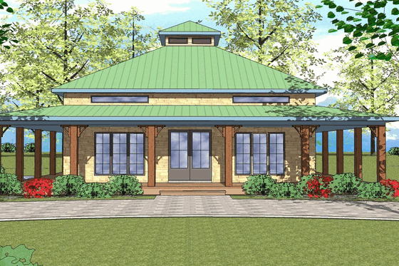 Southern Exterior - Front Elevation Plan #8-267