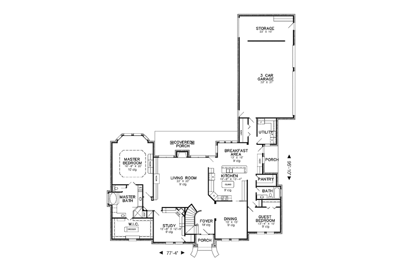 Dream House Plan - Floor Plan - Main Floor for Country House Plan #968-37 - 4 bed, 3 bath