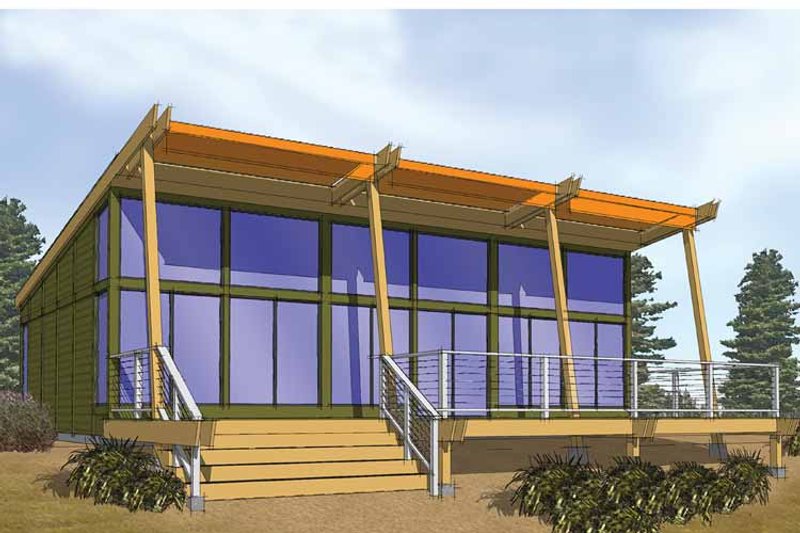 House Design - Exterior - Front Elevation 4 for Contemporary House Plan #569-1 - 2 bed, 1 bath