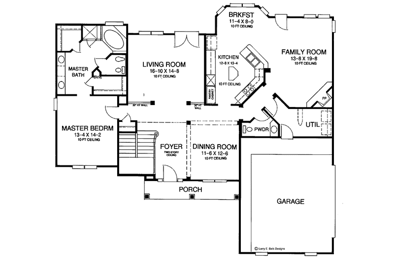 House Blueprint - Floor Plan - Main Floor for Traditional House Plan #952-43 - 4 bed, 2.5 bath