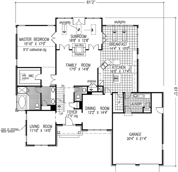 Home Plan - Colonial Floor Plan - Main Floor Plan #953-63