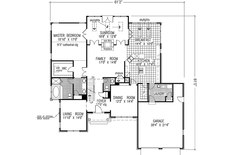 Home Plan - Floor Plan - Main Floor for Colonial House Plan #953-63 - 3 bed, 2.5 bath