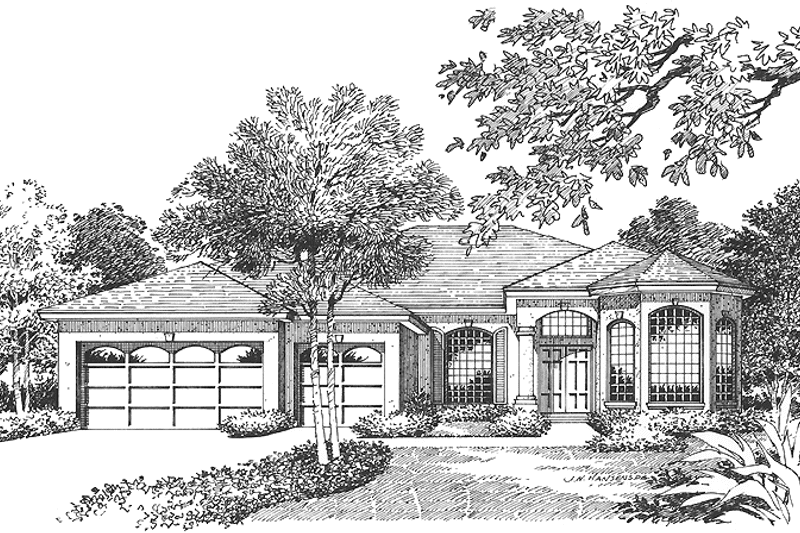 House Design - Exterior - Front Elevation 3 for European House Plan #1015-3 - 4 bed, 3 bath