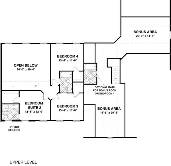 Traditional Floor Plan - Upper Floor Plan #56-585