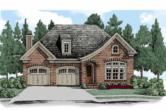 Exterior - Front Elevation 3 for European House Plan #927-513 - 2 bed, 2 bath