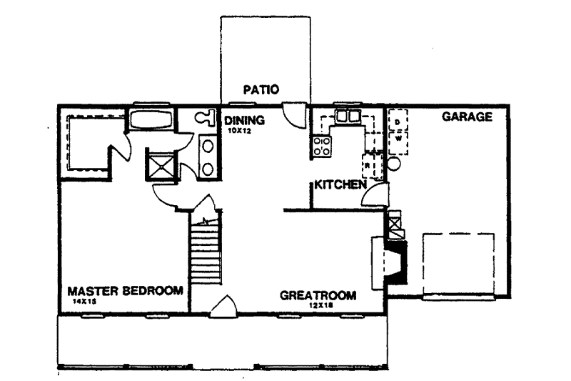 Dream House Plan - Floor Plan - Main Floor for Country House Plan #30-314 - 3 bed, 2 bath