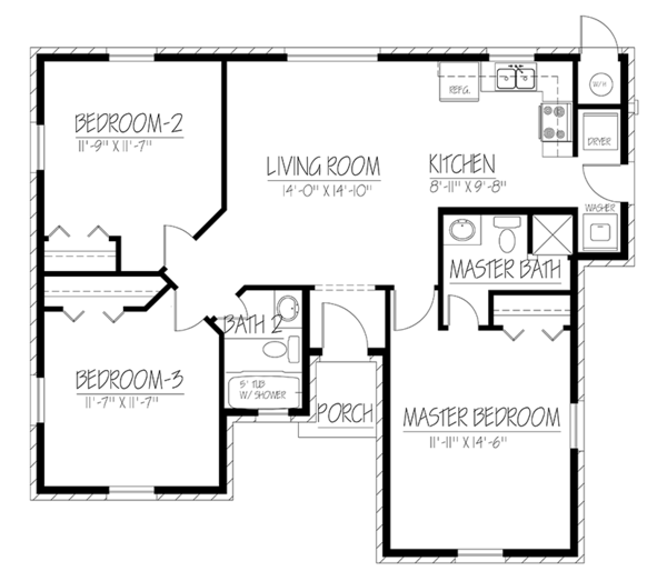 House Design - Ranch Floor Plan - Main Floor Plan #1061-18