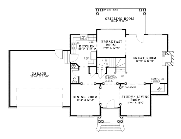 Home Plan - European Floor Plan - Main Floor Plan #17-2768