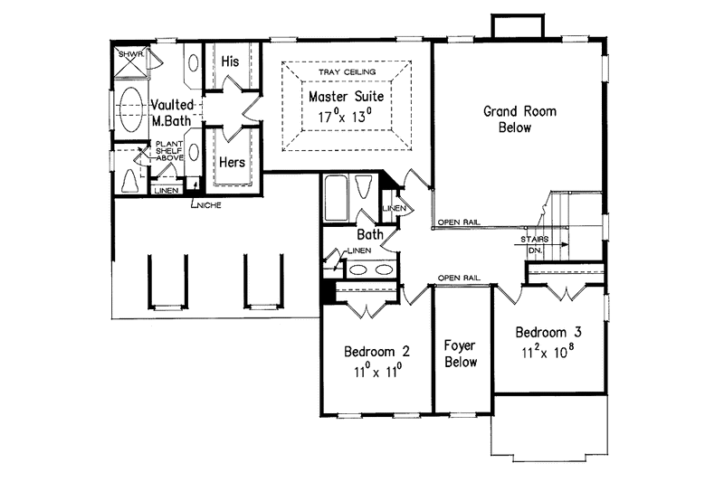 Home Plan - Floor Plan - Upper Floor for Colonial House Plan #927-632 - 4 bed, 3 bath