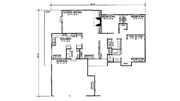 Home Plan - Ranch Floor Plan - Main Floor Plan #320-1335
