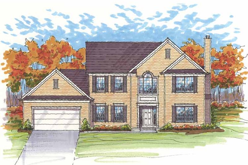 Dream House Plan - Exterior - Front Elevation 3 for Traditional House Plan #435-20 - 4 bed, 2.5 bath
