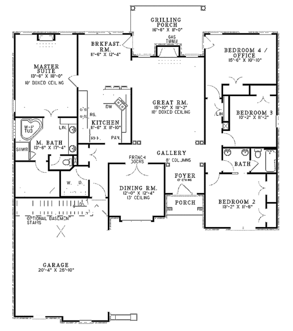 House Design - Ranch Floor Plan - Main Floor Plan #17-2800