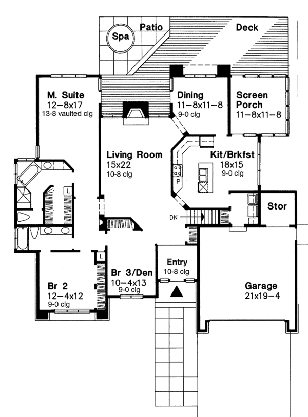 Architectural House Design - Country Floor Plan - Main Floor Plan #320-960
