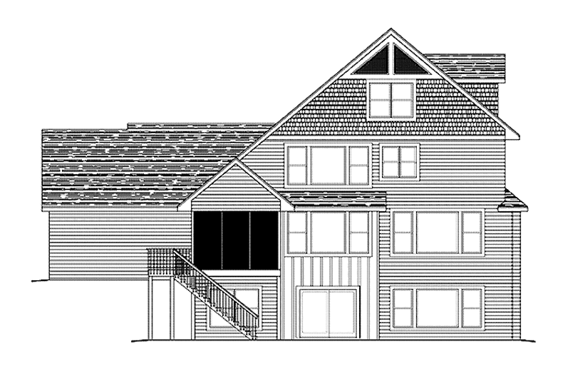 Home Plan - Exterior - Rear Elevation for Traditional House Plan #51-1120 - 5 bed, 3.5 bath