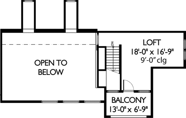Architectural House Design - Country Floor Plan - Upper Floor Plan #965-1