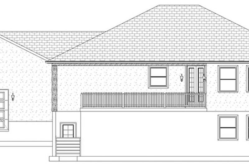 Dream House Plan - Exterior - Rear Elevation 2 for Ranch House Plan #1060-21 - 5 bed, 4 bath