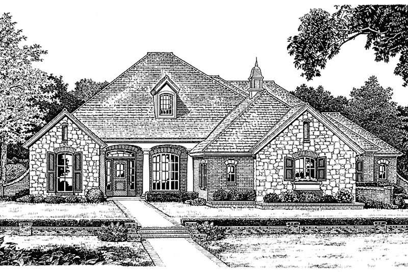 Architectural House Design - Country Exterior - Front Elevation Plan #310-1157