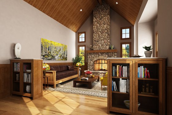 Interior - Family Room for Craftsman House Plan #942-52 - 3 bed, 3 bath