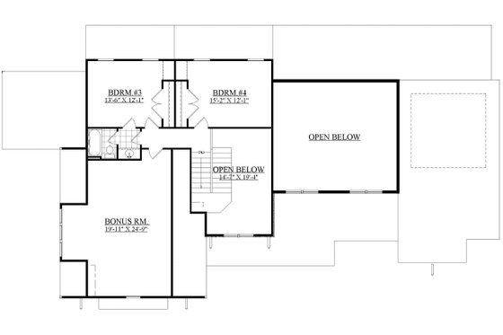 Floor Plan - Upper Floor for Craftsman House Plan #1071-23 - 4 bed, 3 bath