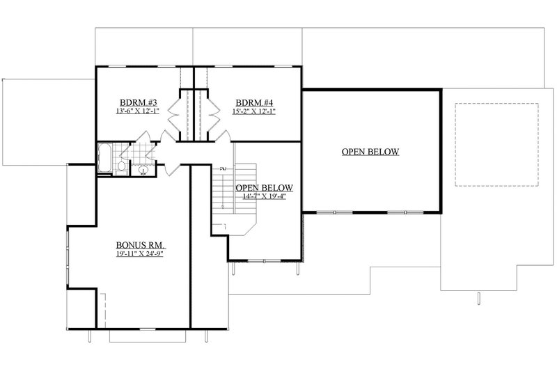 Home Plan - Floor Plan - Upper Floor for Craftsman House Plan #1071-23 - 4 bed, 3 bath