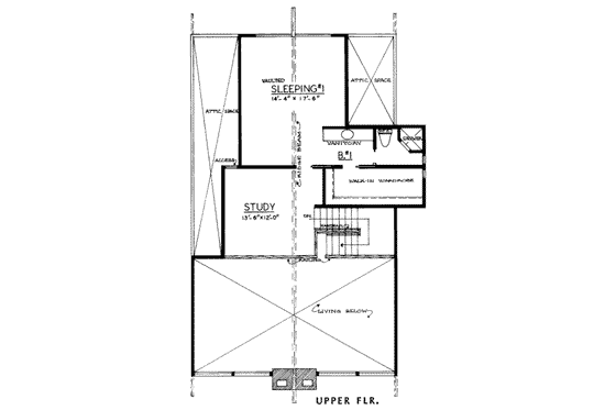 Floor Plan - Upper Floor for Modern House Plan #303-454 - 3 bed, 2.5 bath
