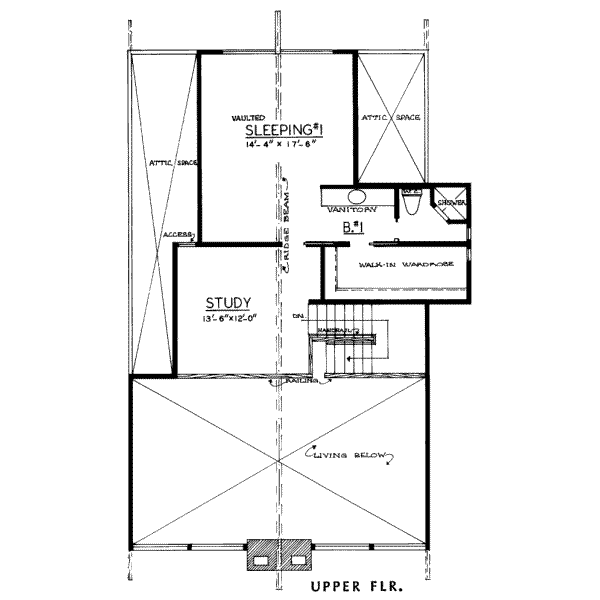 Modern Floor Plan - Upper Floor Plan #303-454