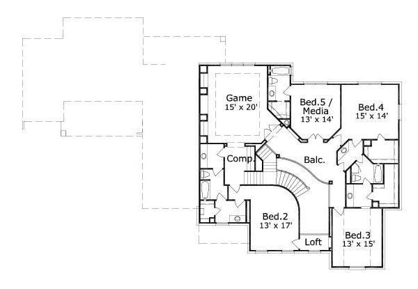 European Floor Plan - Upper Floor Plan #411-760